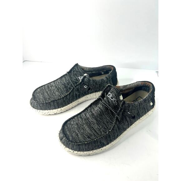Hey Dude Wally Sox Men’s Canvas Black Gray Cushioned‎ Insoles Comfort Shoes 9 main image 6